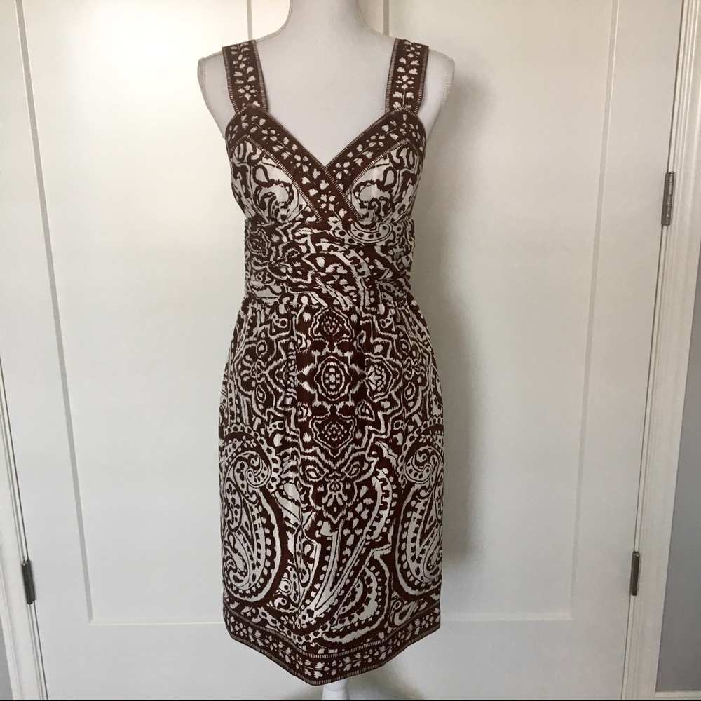 Donna Morgan | Brown Paisley Silk Dress Size 6